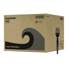 Heavyweight Polystyrene Cutlery, Fork, Black, 1000/Carton