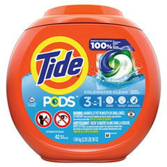 PODS Laundry Detergent, Clean Breeze, 36 oz Tub, 42 Pacs/Tub, 4 Tubs/Carton