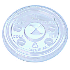 Kal-Clear/Nexclear Drink Cup Lids, Straw X-Slot, Fits 9 to 10 oz Cold Cups, Clear, 2,500/Carton