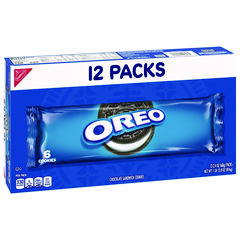 Oreo Cookies Single Serve Packs, Chocolate, 2.4 oz Pack, 6 Cookies/Pack, 12 Packs/Box