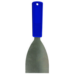 Putty Knife, 3" Wide, Stainless Steel Blade, Blue Polypropylene Handle