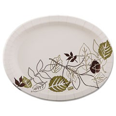 Pathways Heavyweight Oval Platters, 8.5 x 11, Green/Burgundy, 125/Pack