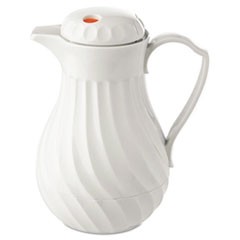 Poly Lined Carafe, Swirl Design, 40oz Capacity, White