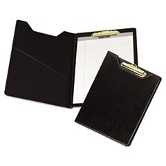 Value Padfolio, Heavyweight Sealed Vinyl, Brass Clip, Inside Front Pocket, Black