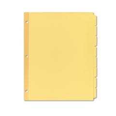 Write and Erase Plain-Tab Paper Dividers, 8-Tab, Letter, Buff, 24 Sets