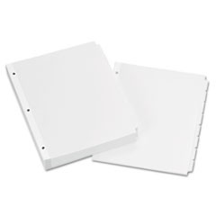 Write and Erase Plain-Tab Paper Dividers, 8-Tab, Letter, White, 24 Sets