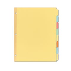 Write and Erase Plain-Tab Paper Dividers, 8-Tab, Letter, Multicolor, 24 Sets