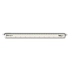 Adjustable Triangular Scale Aluminum Architects Ruler, 12" Long, Silver