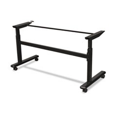 Height-Adjustable Flipper Table Base, 60w x 24d x 28.5 to 45h, Black