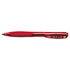 BU3 Ballpoint Pen, Retractable, Bold 1 mm, Red Ink, Red Barrel, Dozen