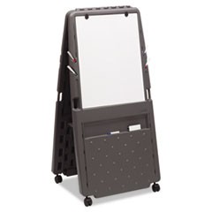 Ingenuity Presentation Flipchart Easel with Dry Erase Surface, 33 x 28, 73" Tall Easel, Charcoal Polyethylene Frame