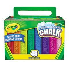 Washable Sidewalk Chalk, 48 Assorted Bright Colors, 48 Sticks/Set