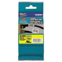 TZe Flexible Tape Cartridge for P-Touch Labelers, 1" x 26-1/5ft, Black on Yellow