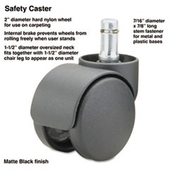 Safety Casters,Oversize Neck, Nylon, B Stem, 110 lbs/Caster, 5/Set