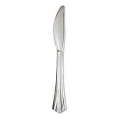 Heavyweight Plastic Knives, Silver, 7 1/2