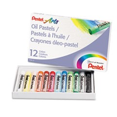 Oil Pastel Set With Carrying Case,12-Color Set, Assorted, 12/Set