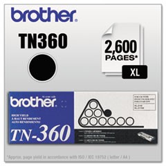 TN360 High-Yield Toner, 2,600 Page-Yield, Black