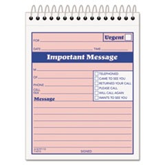 Telephone Message Book with Fax/Mobile Section, Two-Part Carbonless, 4.25 x 5.5, 50 Forms Total