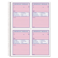 Telephone Message Book with Fax/Mobile Section, Two-Part Carbonless, 3.88 x 5.5, 4 Forms/Sheet, 200 Forms Total