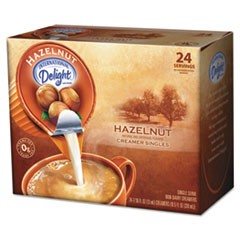 Coffee Creamer, Hazelnut, 0.4375 oz Liquid, 24/Box