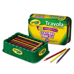 Trayola Nine-Color Pencil Set, 3.3 mm, 2B (#1), Assorted Lead/Barrel Colors, 54/Pack