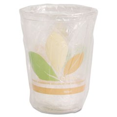 Bare RPET Cold Cups, Leaf Design, 10 oz, Individually Wrapped, 500/Carton