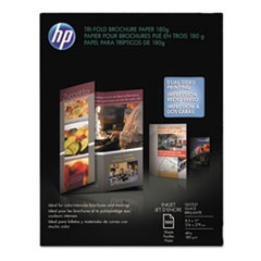 Inkjet Tri-Fold Brochure Paper, 98 Brightness, 48lb, 8-1/2 x 11, White, 100/Pack