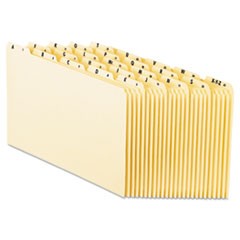 Top Tab A-Z File Guides, 1/5-Cut Top Tab, A to Z, 8.5 x 14, Manila, 25/Set