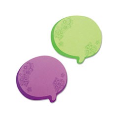 Thought Bubble Notes, Cartoon Thought Bubble Shape, 2.75" x 3", Assorted Colors, 75 Sheets/Pad, 2 Pads/Pack