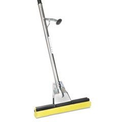 SKILCRAFT Industrial Steel Mop, 12" Wide Yellow Cellulose Head, 52" Sliver Steel Handle