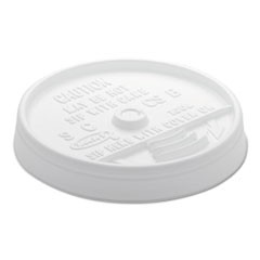 Sip Thru Lids, Fits 10 oz to 12 oz Foam Cups, Plastic, White, 1,000/Carton