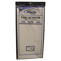 Plastic Table Cover, Rectangular, 54 x 108, White, 12/Carton