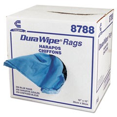 DuraWipe General Purpose Towels, 1-Ply, 12 x 12, Unscented, Blue, 250/Carton