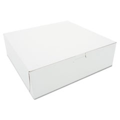 White One-Piece Non-Window Bakery Boxes, 10 x 10 x 3, White, Paper, 200/Carton