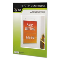 Clear Plastic Sign Holder, Wall Mount, 11 x 17