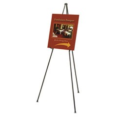 Heavy-Duty Adjustable Instant Easel Stand, 25" to 63" High, Steel, Black