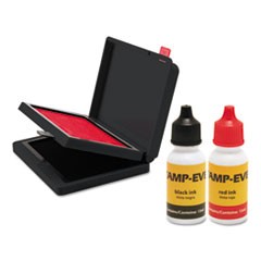 Two-Color Stamp Pad with Ink Refill, 4" x 2.38", Red/Black