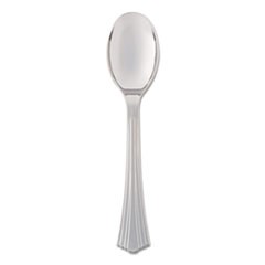 Heavyweight Plastic Serving Spoons, Silver, 10