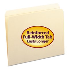 Reinforced Tab Manila File Folders, Straight Tabs, Letter Size, 0.75" Expansion, 11-pt Manila, 100/Box