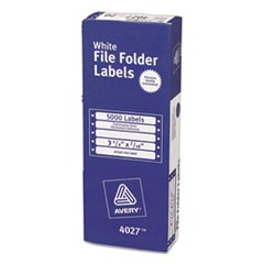 Dot Matrix File Folder Labels, 7/16 x 3 1/2, White, 5000/Box