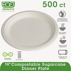 Renewable and Compostable Sugarcane Plates, 10