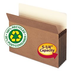 100% Recycled Top Tab File Pockets, 5.25