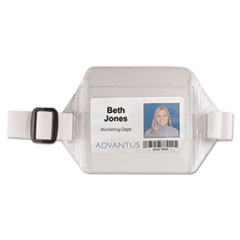 Horizontal Arm Badge Holder, 3 3/4 x 2 3/4, Clear/White. 12 per Box