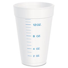 Graduated Foam Medical Cups, 16 oz, White, 25/Pack, 40 Packs/Carton