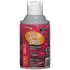 SPRAYScents Metered Air Freshener Refill, Cherry Jubilee, 7 oz Aerosol Spray, 12/Carton