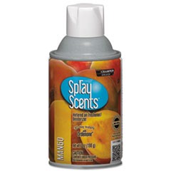 SPRAYScents Metered Air Freshener Refill, Mango, 7 oz Aerosol, 12/Carton