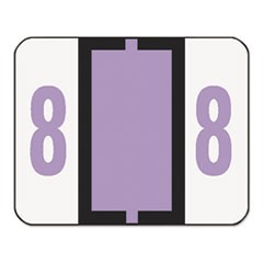 Numerical End Tab File Folder Labels, 8, 1 x 1.25, White, 500/Roll