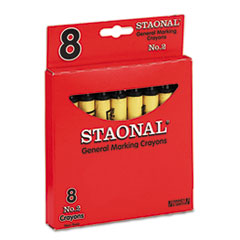 Staonal Marking Crayons, Black, 8/Box