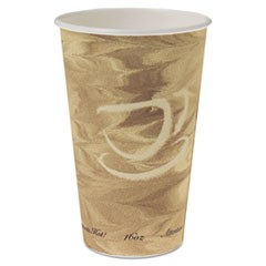 Mistique Hot Paper Cups, 16oz, Brown, 50/Sleeve, 20 Sleeves/Carton