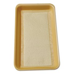 Meat Tray Pads, 6 x 4.5, White/Yellow, Paper, 1,000/Carton